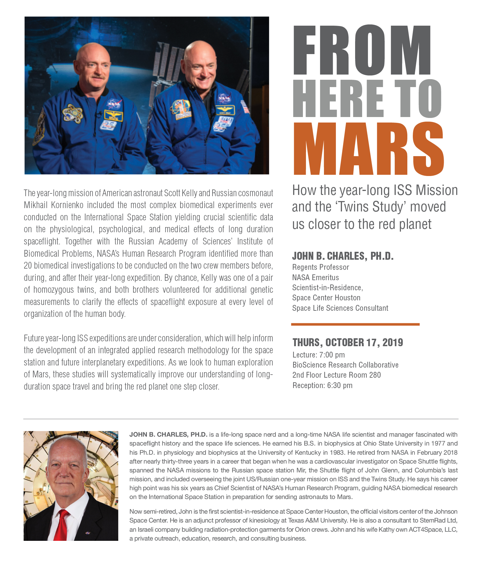 Poster for "From Here to Mars by John B. Charles"