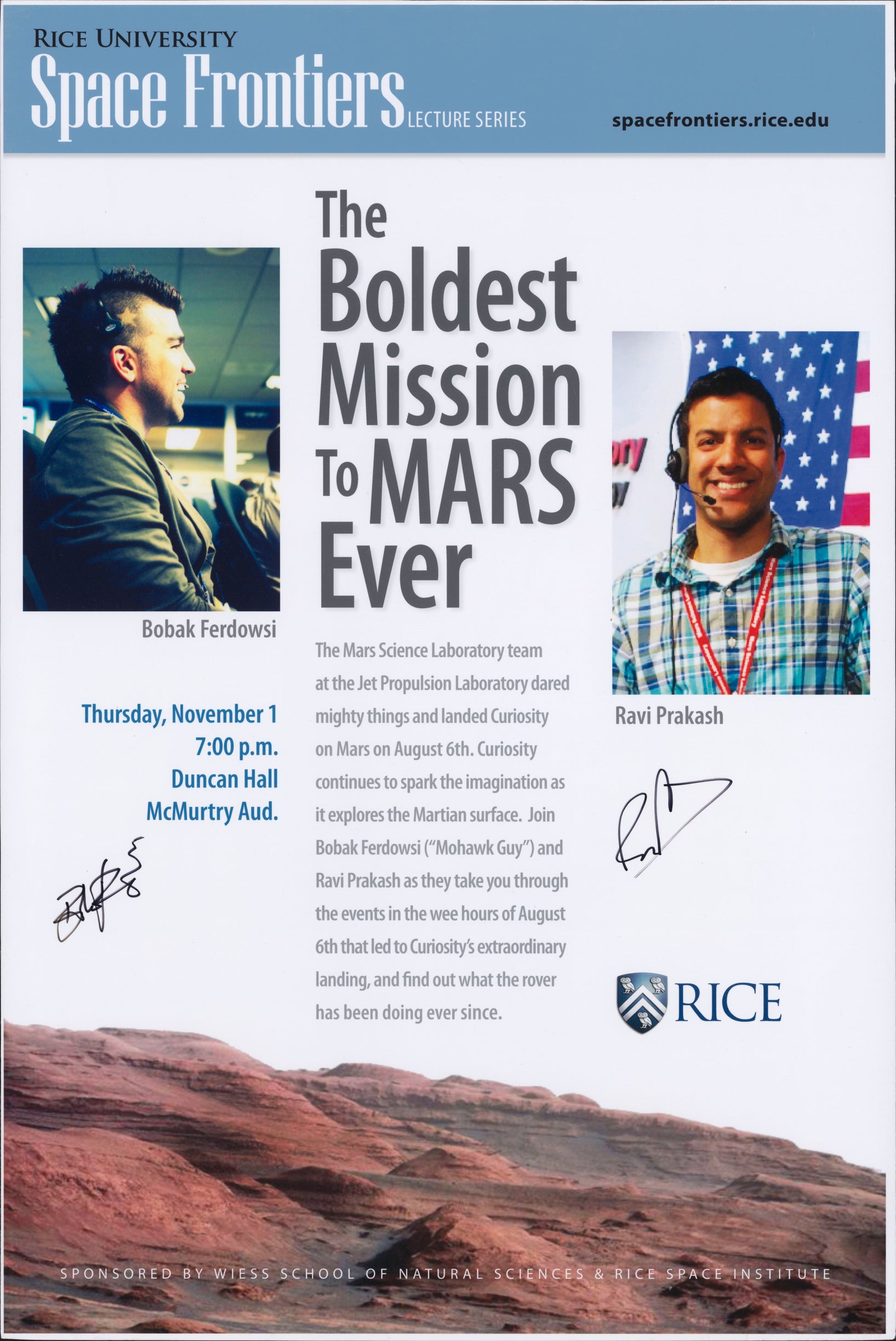 Poster of "The Boldest Mission to Mars Ever" by Bobak Ferdowski & Ravi Prakash