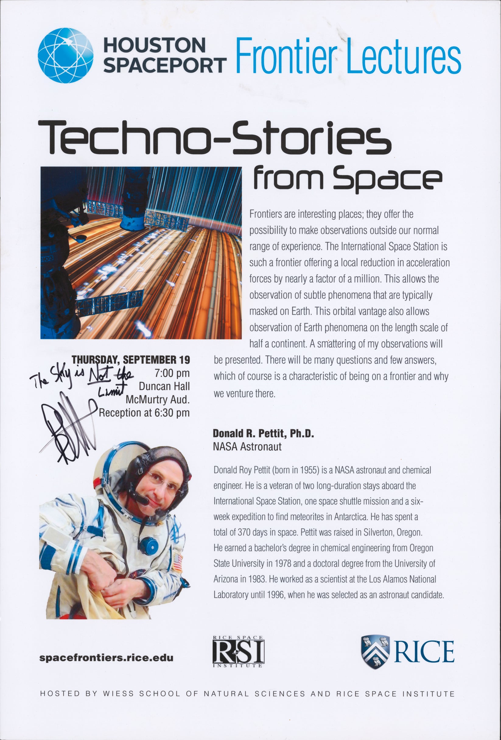 Poster of "Techno-Stories from Space" by Donald R. Pettit