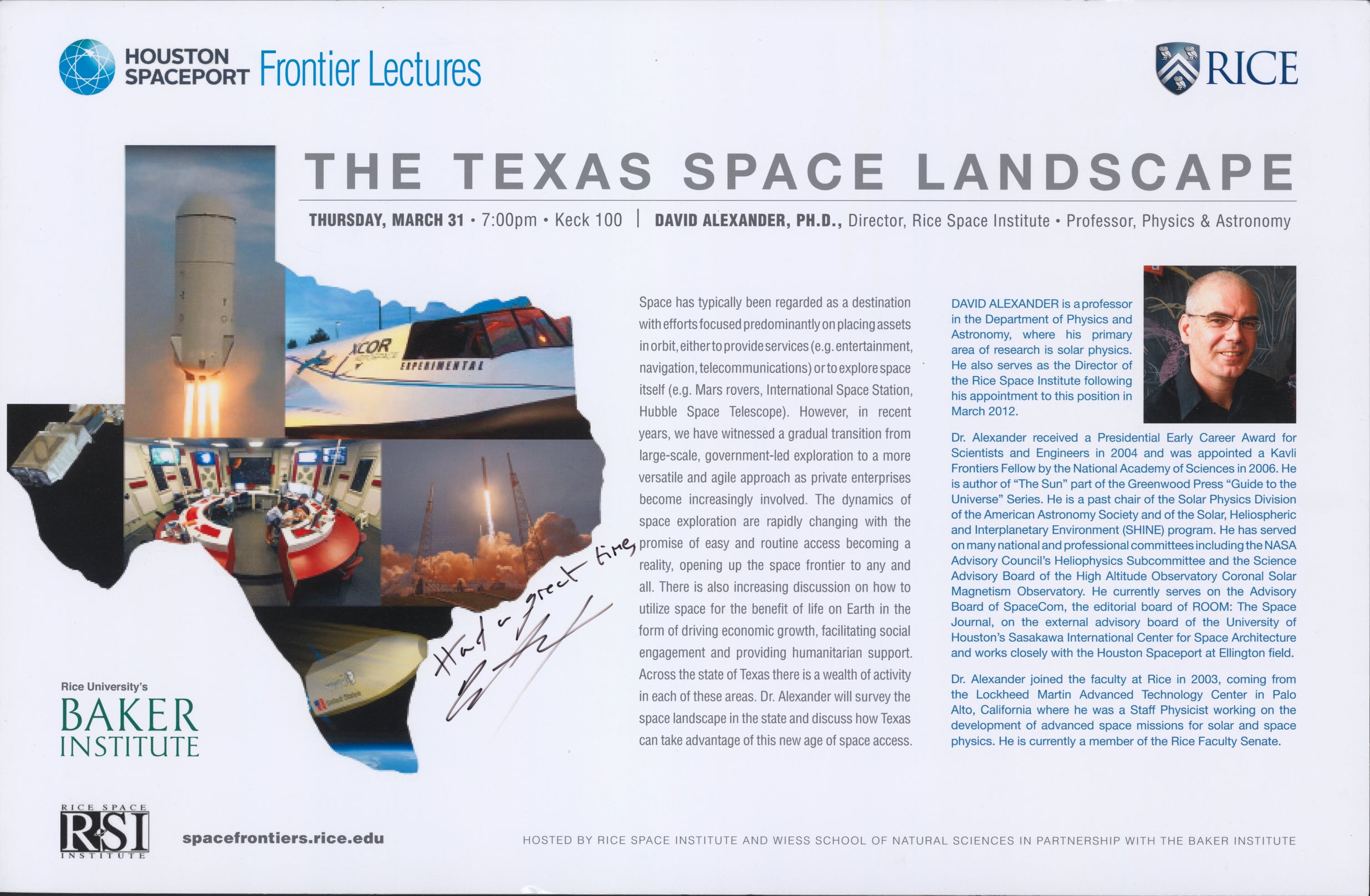 Poster of "The Texas Space Landscape" by David Alexander