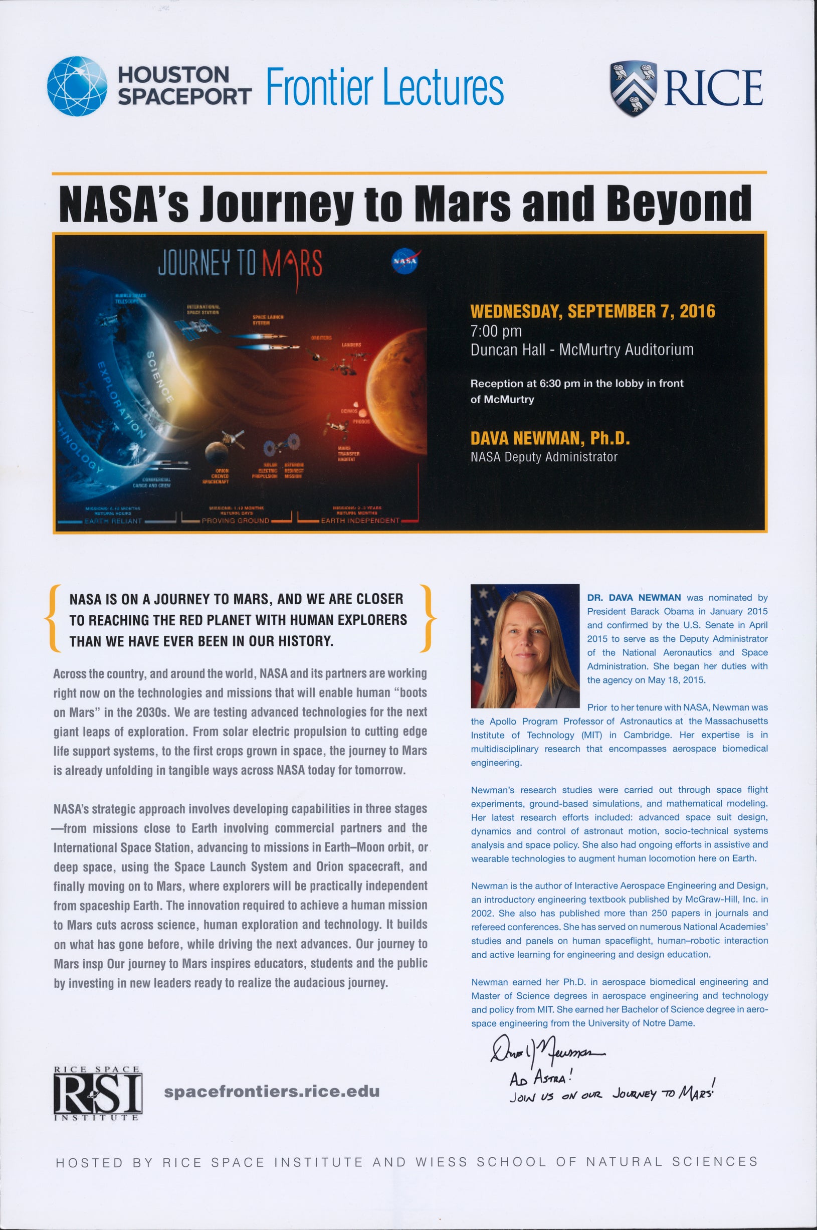 Poster of NASA’s Journey to Mars and Beyond by Dava Newman