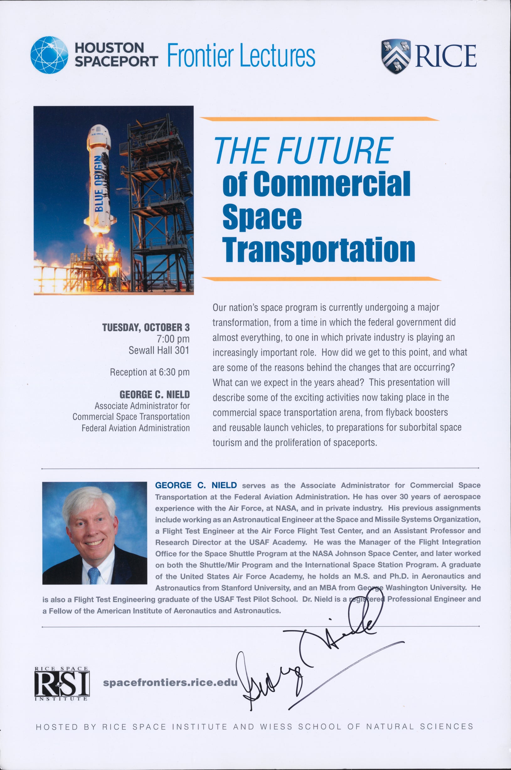 Poster of The Future of Commercial Space Transportation by George Nield